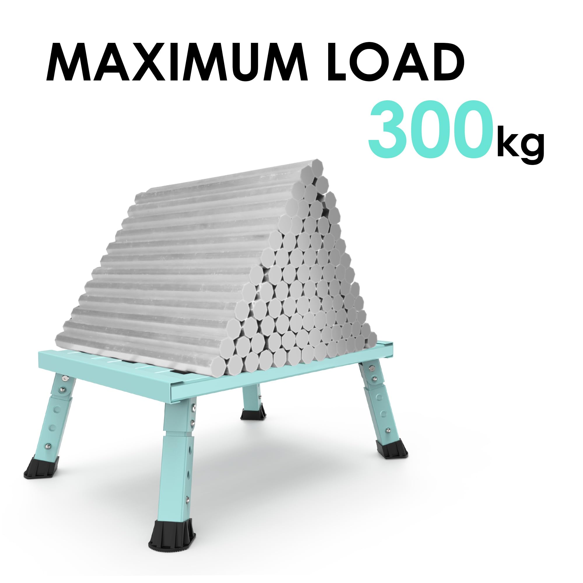 Verstellbarer, faltbarer Wohnmobil-Tritthocker – robuste Aluminium-Trittstufe mit 3 Höhenstufen (19–24 cm), rutschfeste Oberfläche, tragbar für Wohnwagen, Wohnmobil, ältere Menschen, Haustiere
