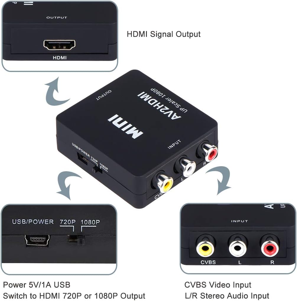 Discount 80% RCA to HDMI Converter, RCA to HDMI Composite Audio Video to 1080P HDMI Supporting PAL NTSC for PC Laptop Xbox PS3 PS4 TV STB VHS VCR Camera DVD Etc Popular RCA to HDMI Converter, RCA to HDMI Composite Audio Video to 1080P HDMI Supporting PAL NTSC for PC Laptop Xbox PS3 PS4 TV STB VHS VCR Camera DVD Etc