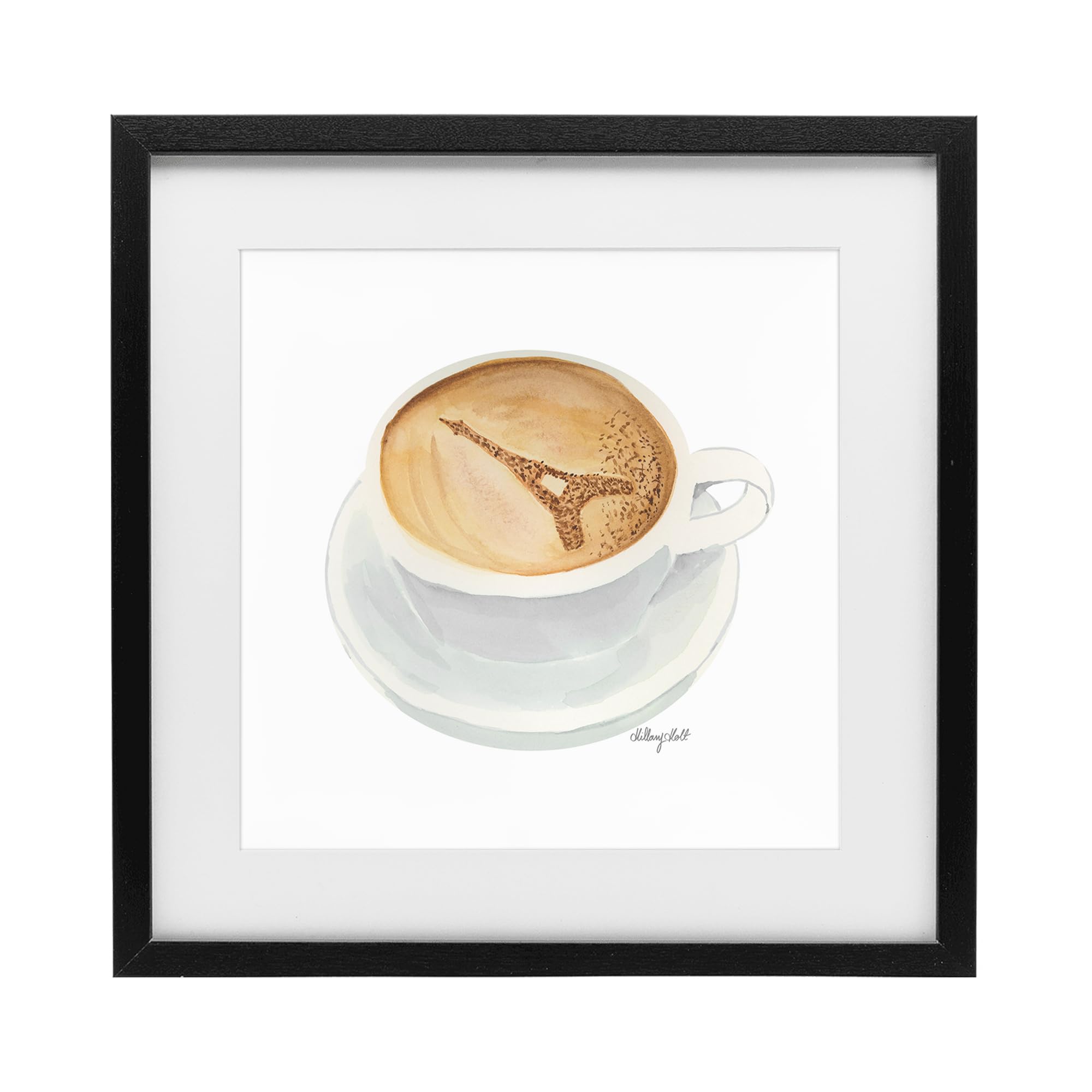 'Eiffel Tower Latte'| Framed Print Under Glass
