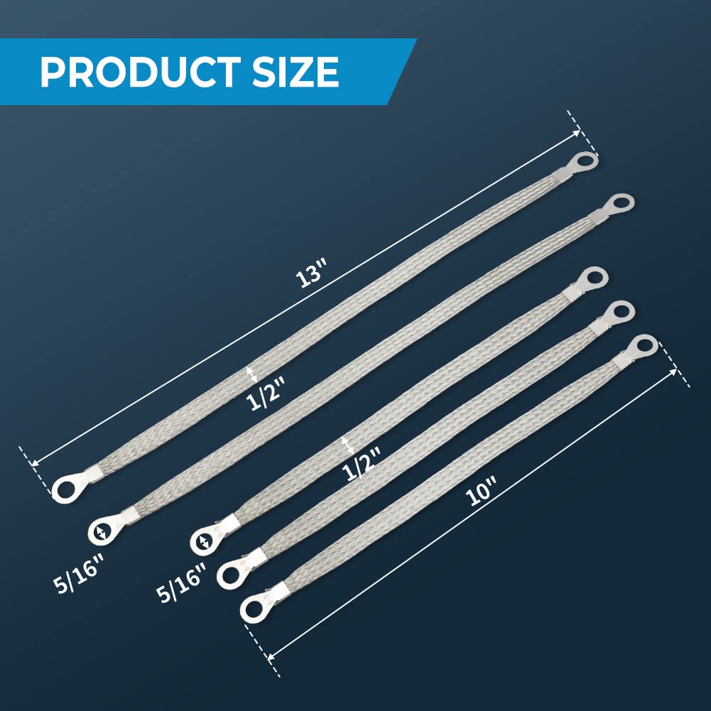 Vehicle Grounding Cables Alpha Rider Universal Ground Straps - 5-Piece ...