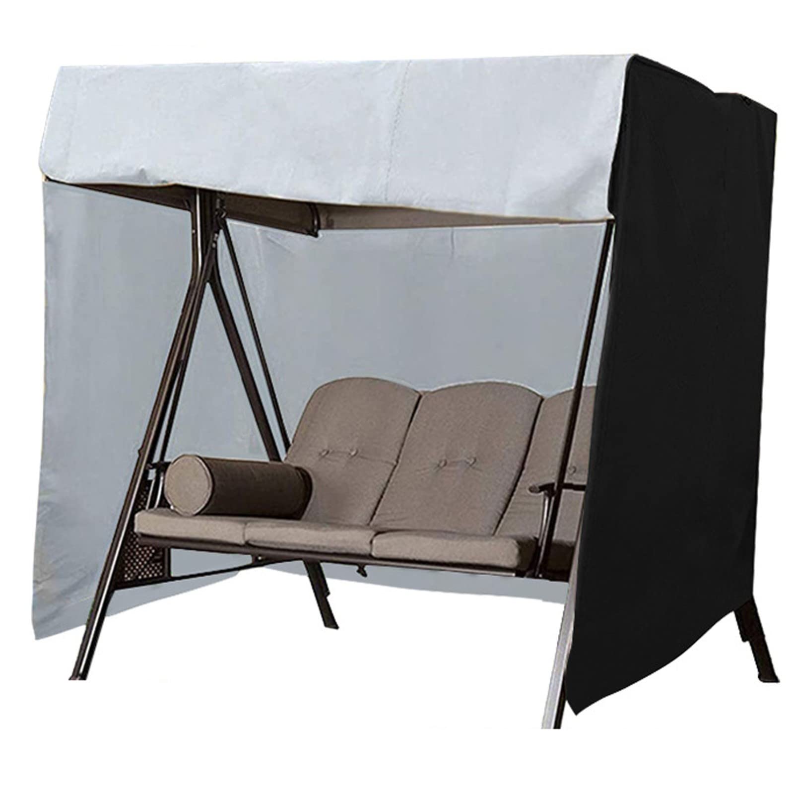 SPXMQSS Swing Cover, Sunshade Rainproof Garden Swing Seat Covers, Dustproof And Sunscreen 3 Seater Garden Swing Cover For Outdoor Patio Swing Chair Rocking Chair Blac,160 * 120 * 170cm