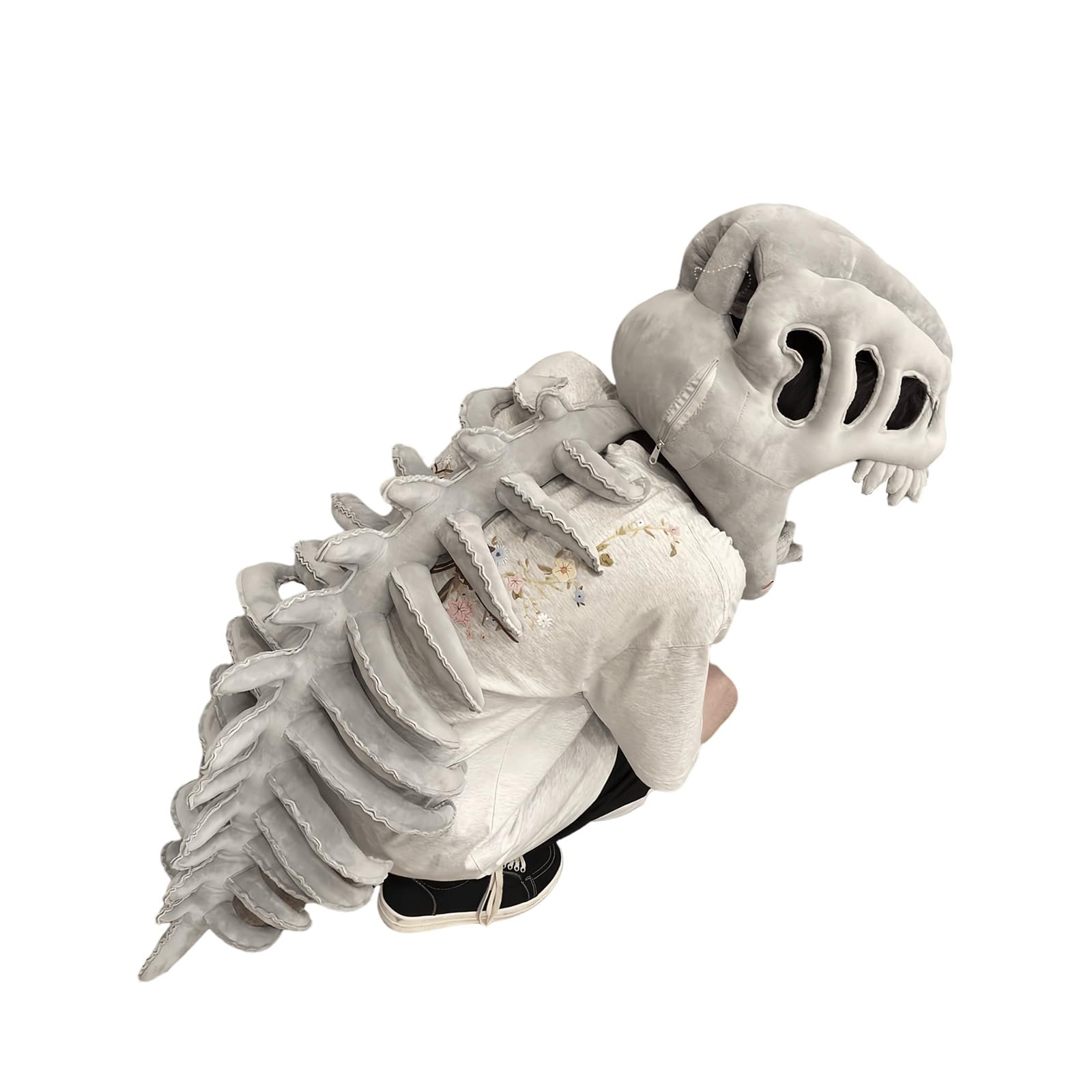 Dinosaurier-Knochen-Plüsch-Skelett-Kopfbedeckung, Skelett-Hut, Partyzubehör für Erwachsene und Kinder, leuchtet im Dunkeln, Dinosaurier-Totenkopf-Hut, Kopfbedeckung, verstellbar