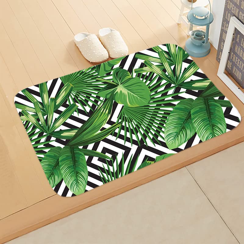 Zerbino Ingresso Esterno Nero Verde Tropicale Tappeto Esterno Poliestere Tappeto Cucina Addensare Tappeto Salotto Antiscivolo Tappeto Ingresso Interno Lavabile Zerbino Ingresso 100x150cm
