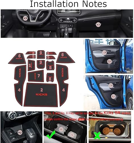 Miniatura 10 de Kakash Accesorios interiores personalizados para Nissan Kicks 2017, 2018, 2019, 2020, tapete de almacenamiento para puerta, tapete de ranura para