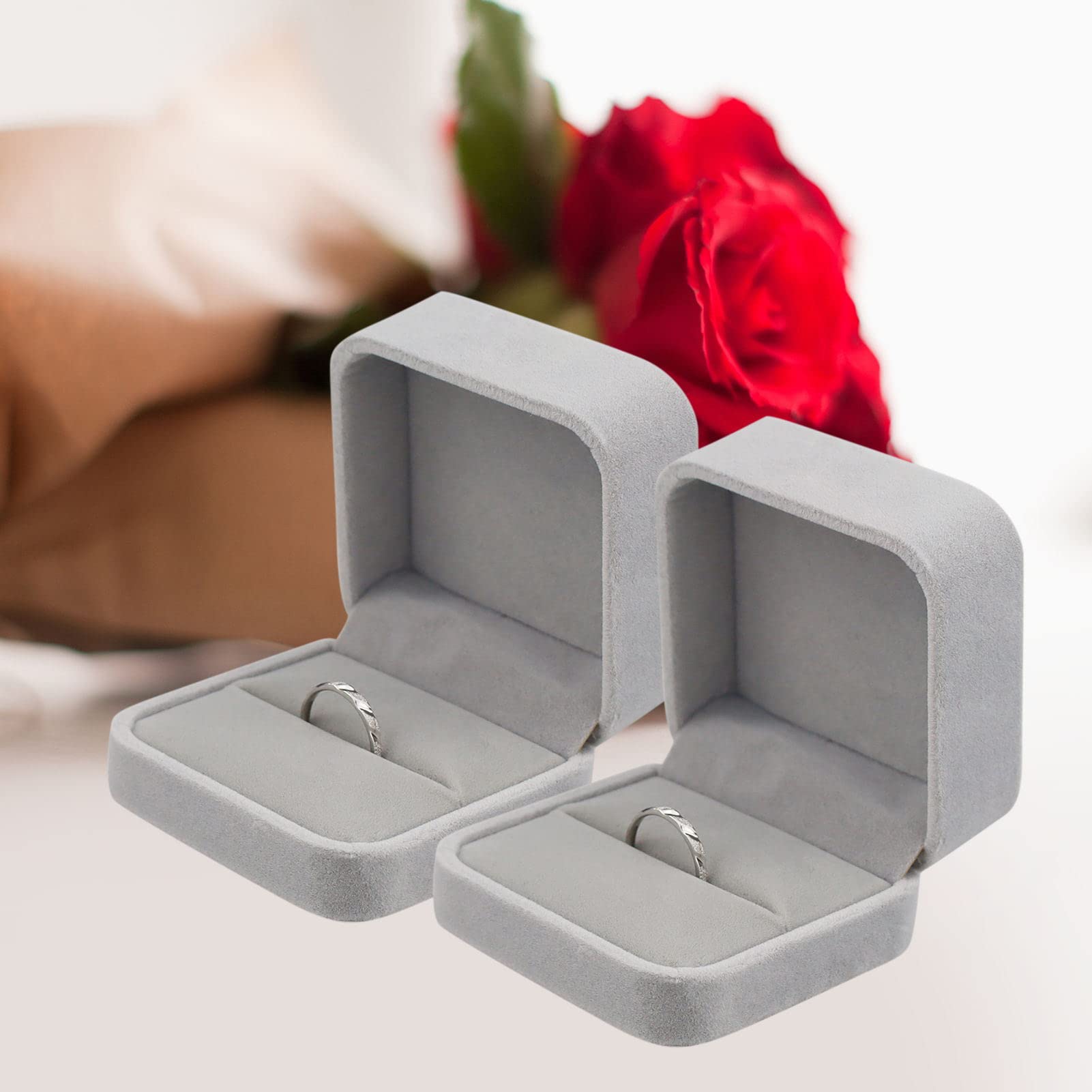 12 Scatole Portagioie In Velluto Classico - Astucci Regalo Per Orecchini, Collane E Ciondoli 10x7x3,5 Cm