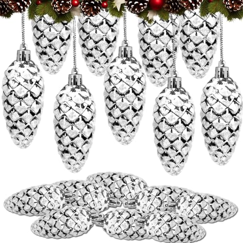 Glitzer Christbaumschmuck Zapfen,8 Stück Lustige Weihnachtskugeln...