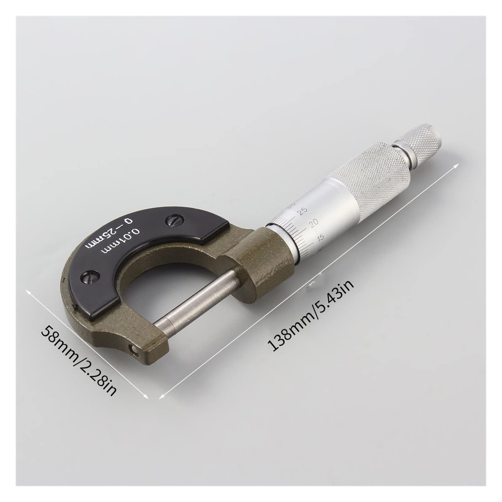 Micrómetro Digimatic 0-25mm 0,01mm Calibre Exterior micrómetro métrico Herramienta con Metal para Herramienta de Calibre mecánico Little Surprise