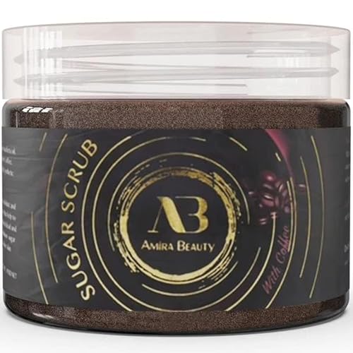 AB Amira Beauty Sugar Body Scrub - Limpiador hidratante y exfoliante para la piel profunda. Reduce el acné, la celulitis, las estrías, la piel