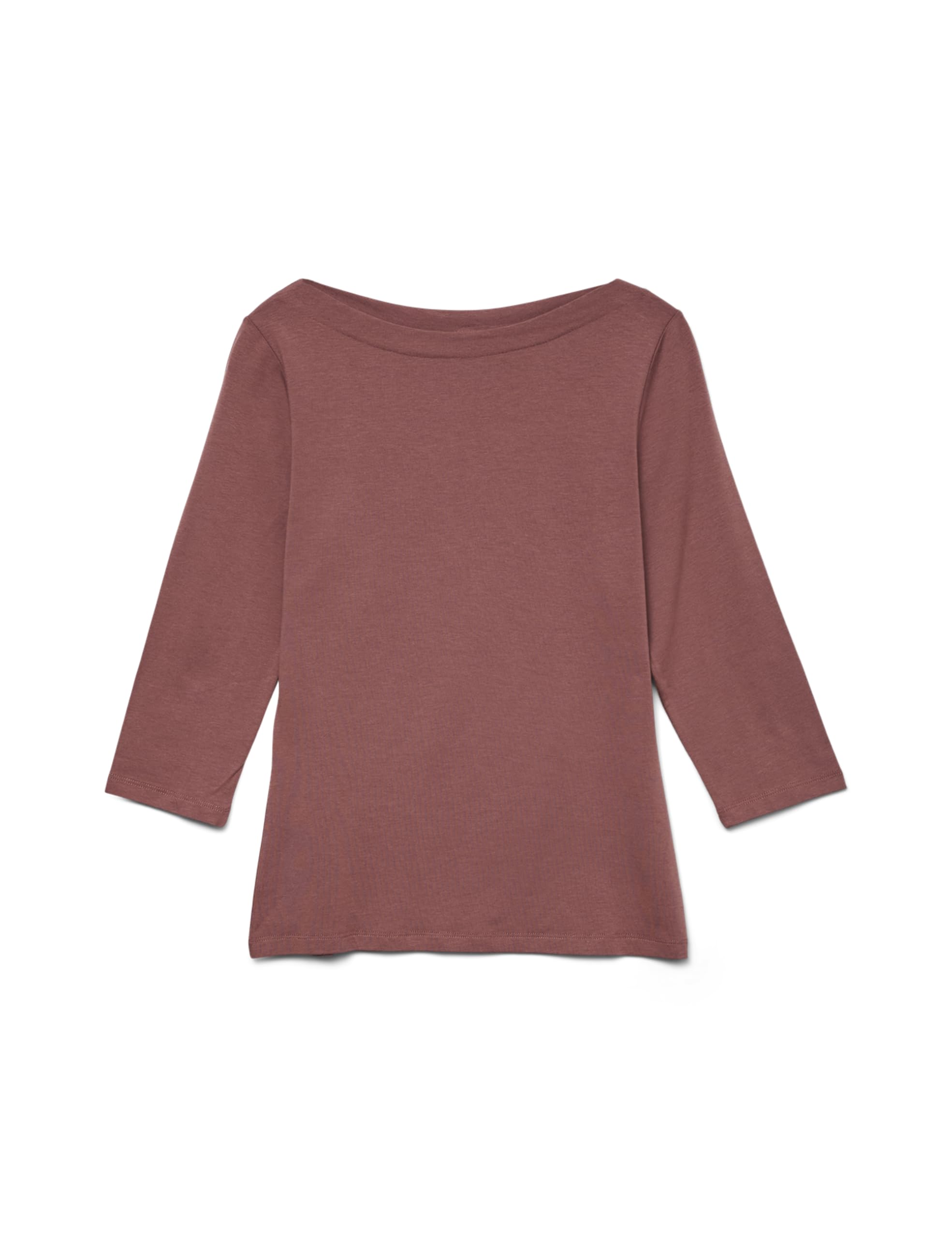 VERO MODA Damen Stretch T-Shirt 3/4 Arm Basic U-Boot-Ausschnitt Top Oberteil Regular Fit Langarm VMPANDA