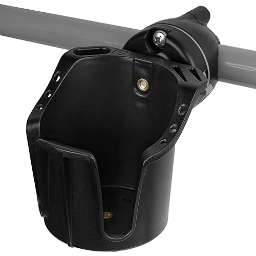 Obcursco Boat Cup Holder, Multi-Functional Marine Cup Holder for Rail Mount, Perfect for Drinks, Bottles, Fishing Gear, Compatible with Pontoon and Bass Boats