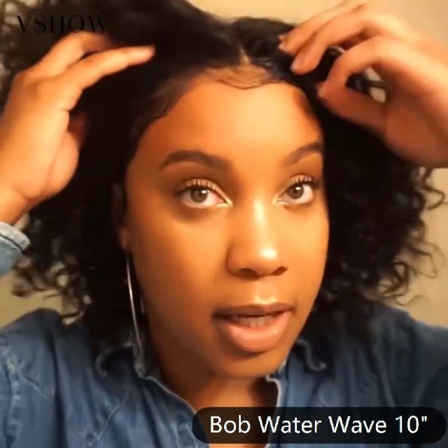 VSHOW-Lace-Front-Wigs-Human-Hair-4x4-Lace-Closure-Short-Bob-Water-Wigs-Brazilian-Curly-Wet-and-Wavy-Deep-Wave-Bob-Wigs-for-Black-Women-150-Density-Pre-Plucked-with-Baby-hair-14-Inch