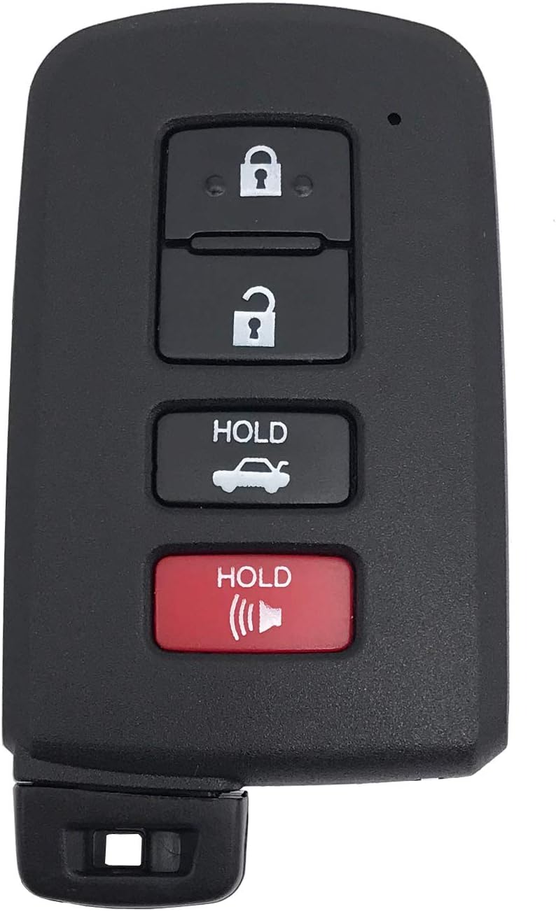 4 Button Replacement Key Fob Shell Case fit for Toyota Avalon Camry Corolla RAV4 Highlander Sequoia 2011 2012 2013 2014 2015 2016 2017 2018 2019 Keyless Entry Remote Control Key Fob Cover