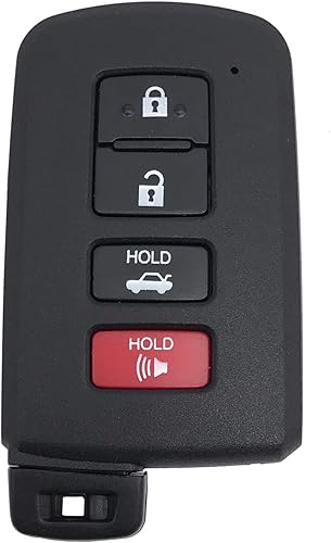 Funda de repuesto inteligente para llavero para Toyota Highlander Avalon Camry Corolla RAV4 2019 2018 2017 (negro)