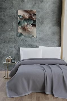 Mulberry Air Conditioned Pike, 100% Cotton Honeycomb Pike, Four Season Pike Double 220x240-Grey