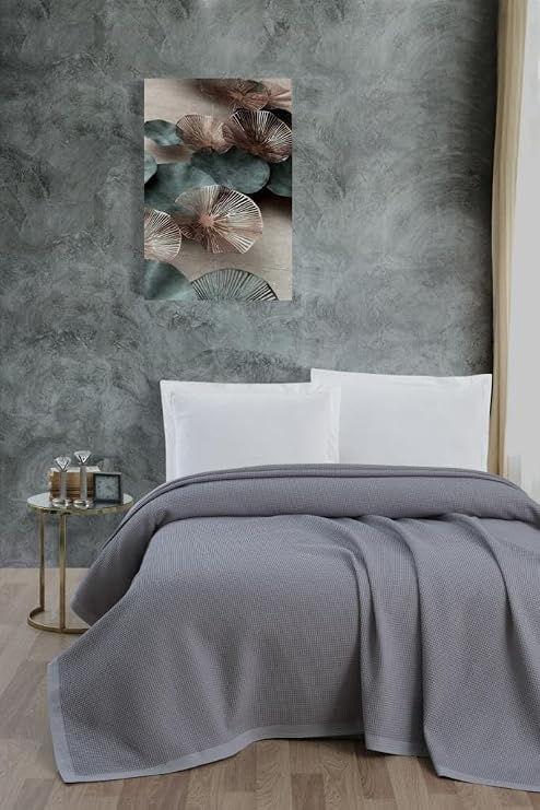 Mulberry Air Conditioned Pike, 100% Cotton Honeycomb Pike, Four Season Pike Double 220x240-Grey