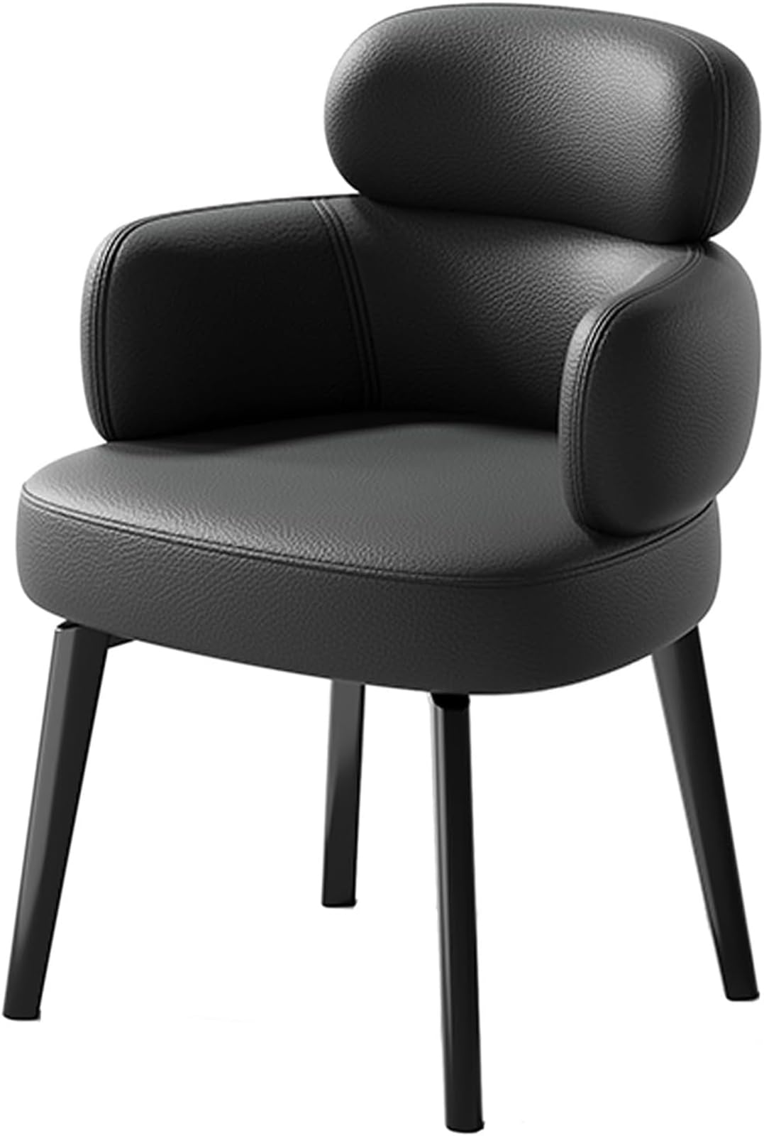 Chaise salle à manger pivotante 180° avec accoudoirs, siège de maquillage moderne noir ergonomique