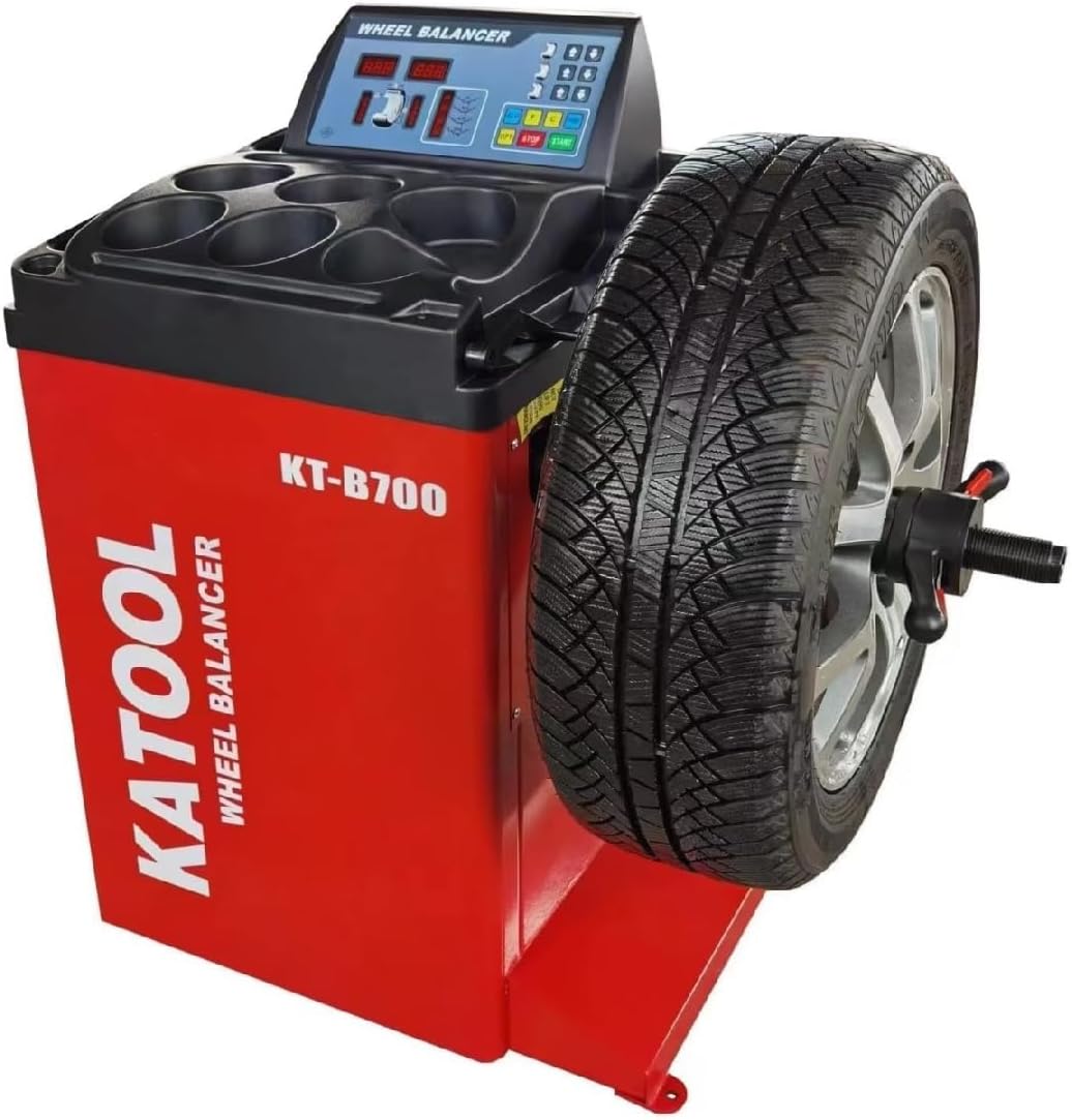KT-B700 Professional Wheel Balancer Machine, 0.25KW Pure Copper Motor, Auto Rim Detection, ±1g Accuracy, 120V for Garages and Tire Shops