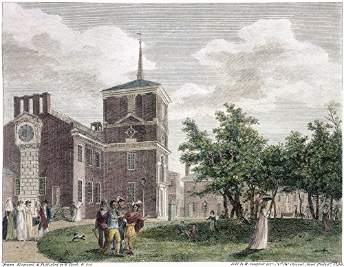 Independence Hall 1799 Nback Of The State House (Independence Hall) Philadelphia Pennsylvania Color Line Engraving By William Birch & Son 1799 Poster Print by (18 x 24)