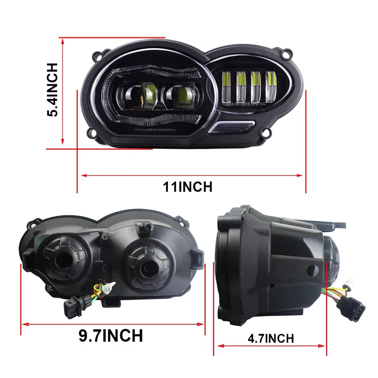 Faro LED Moto Motor Bike 2018 Faro LED Per BMW R1200GS R 1200 GS ADV R1200GS LC 2004 2005 2006-2010 2011 2012 (Fit Radiatore Olio) Fari Anteriori Moto
