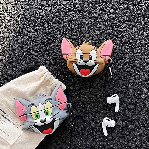 Image of New Cute Soft Silicone Case Compatible with Apple AirPods 4 Generation (2024) Full 360 Protection Dust-Proof Shockproof Case Cover with Hook (Cover Only) (Mouse)