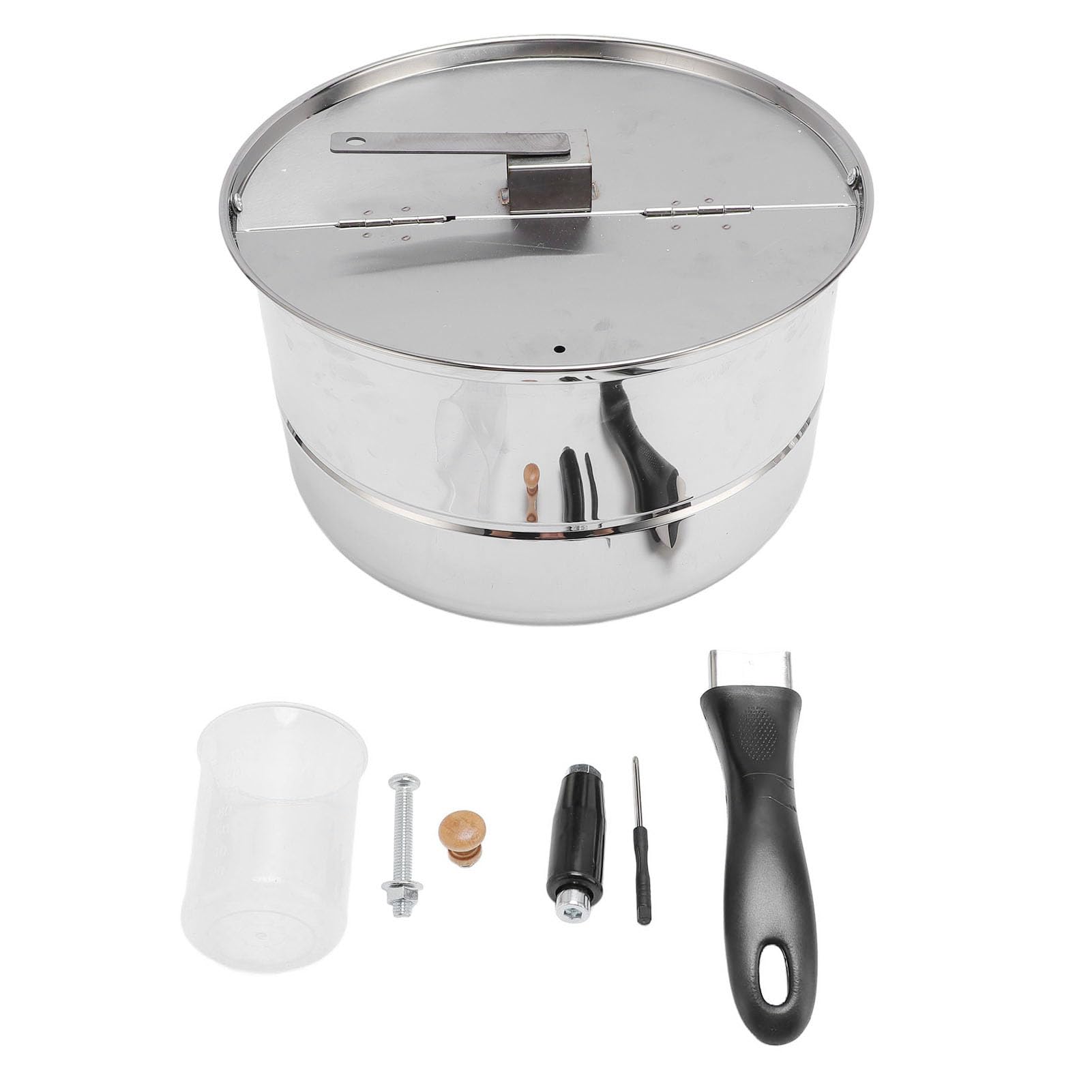 Popper Popcorn Cottura, Produttore di Popcorn in Acciaio Inossidabile con Manovella a Mano, Pentola Popcorn per Pentola a Induzione a Gas, Produttore di Popcorn a Mano Manuale