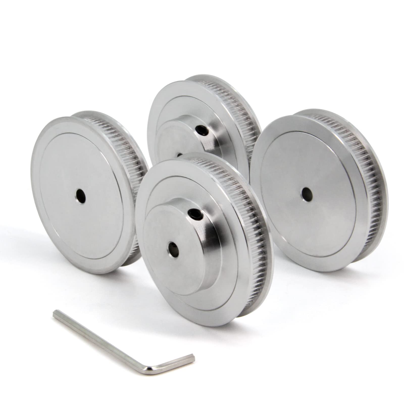 2GT Pulleys 80 Teeth 5mm Bore 80T Timing Belt Pulleys Synchronous Wheel Aluminum for Width 6mm Belt 3D Printers Parts, 4pcs/Pack(Size: 80T-5mm Bore) — Amazon image 3
