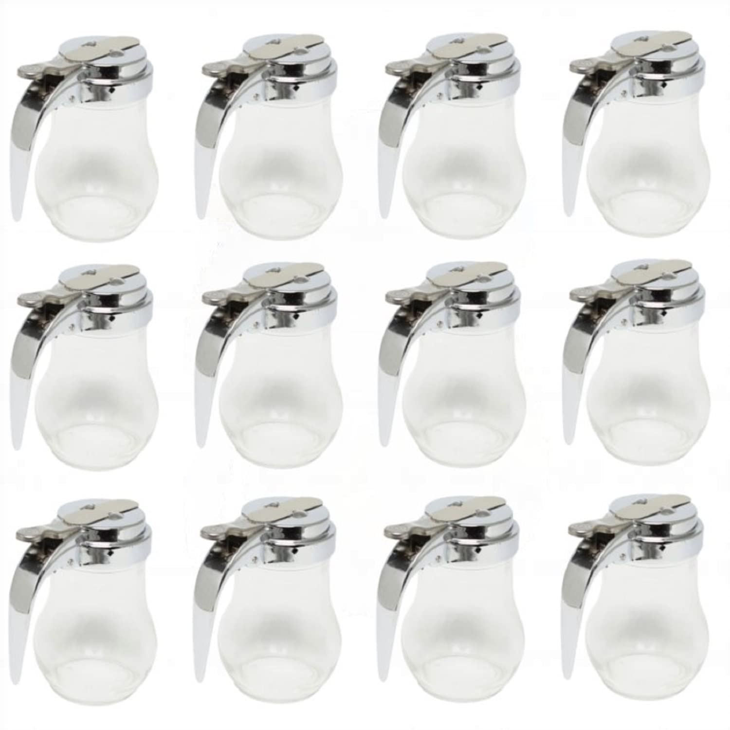 TrueCraftware- 6 oz. Glass Syrup Dispenser with Cast Zinc Cap Set of 12– Glass Syrup Dispenser Maple Syrup Honey Pancake Dispenser Honey Pot for Kitchen Cafe and Restaurants