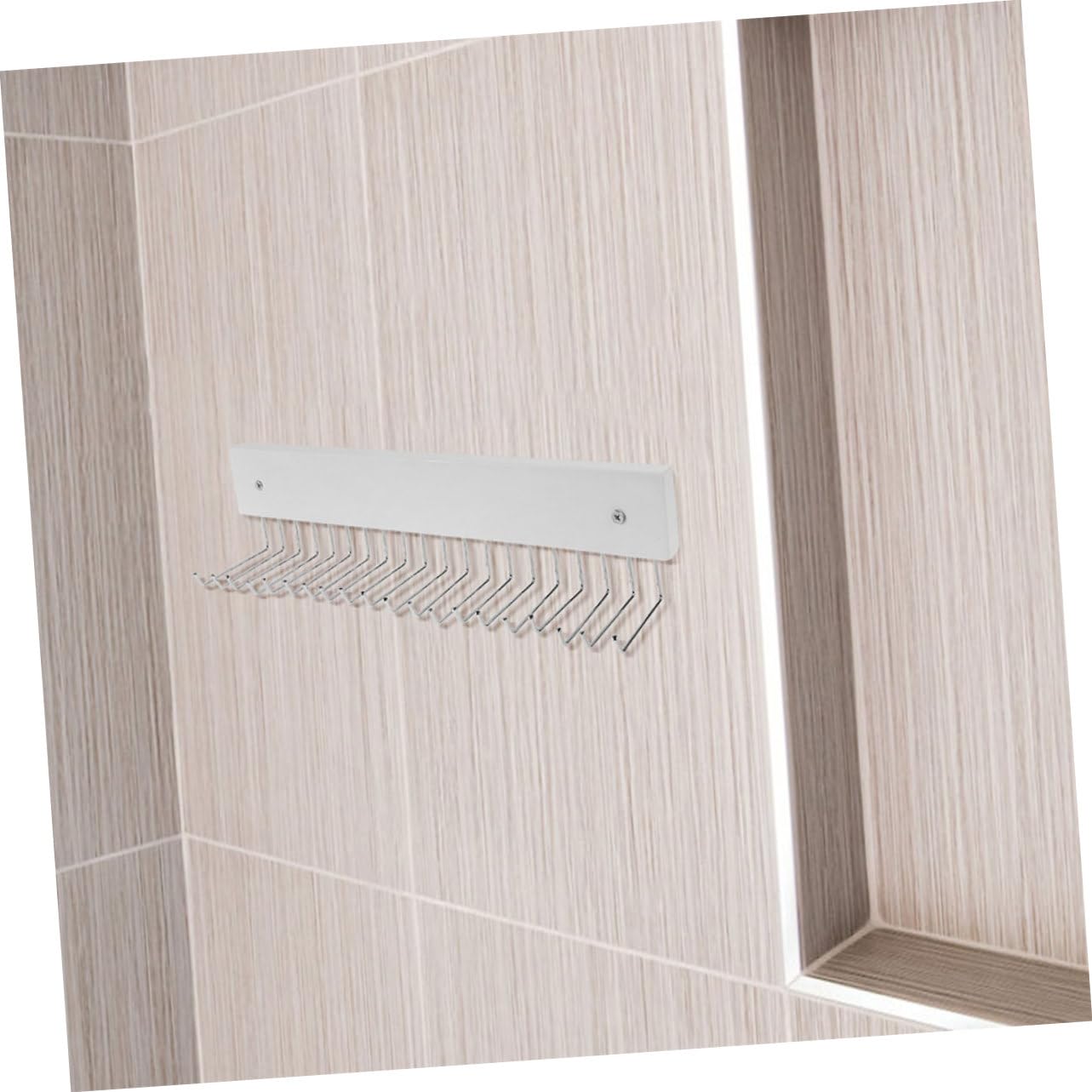 Perchero de Pared para Corbatas 2 Piezas, Madera y Hierro