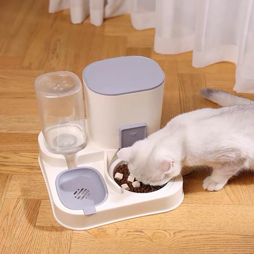 Ciotola per Animali Domestici | Ciotola Elegante 2 in 1 per Cani e Gatti, Distributore di Cibo e Acqua(Blue)