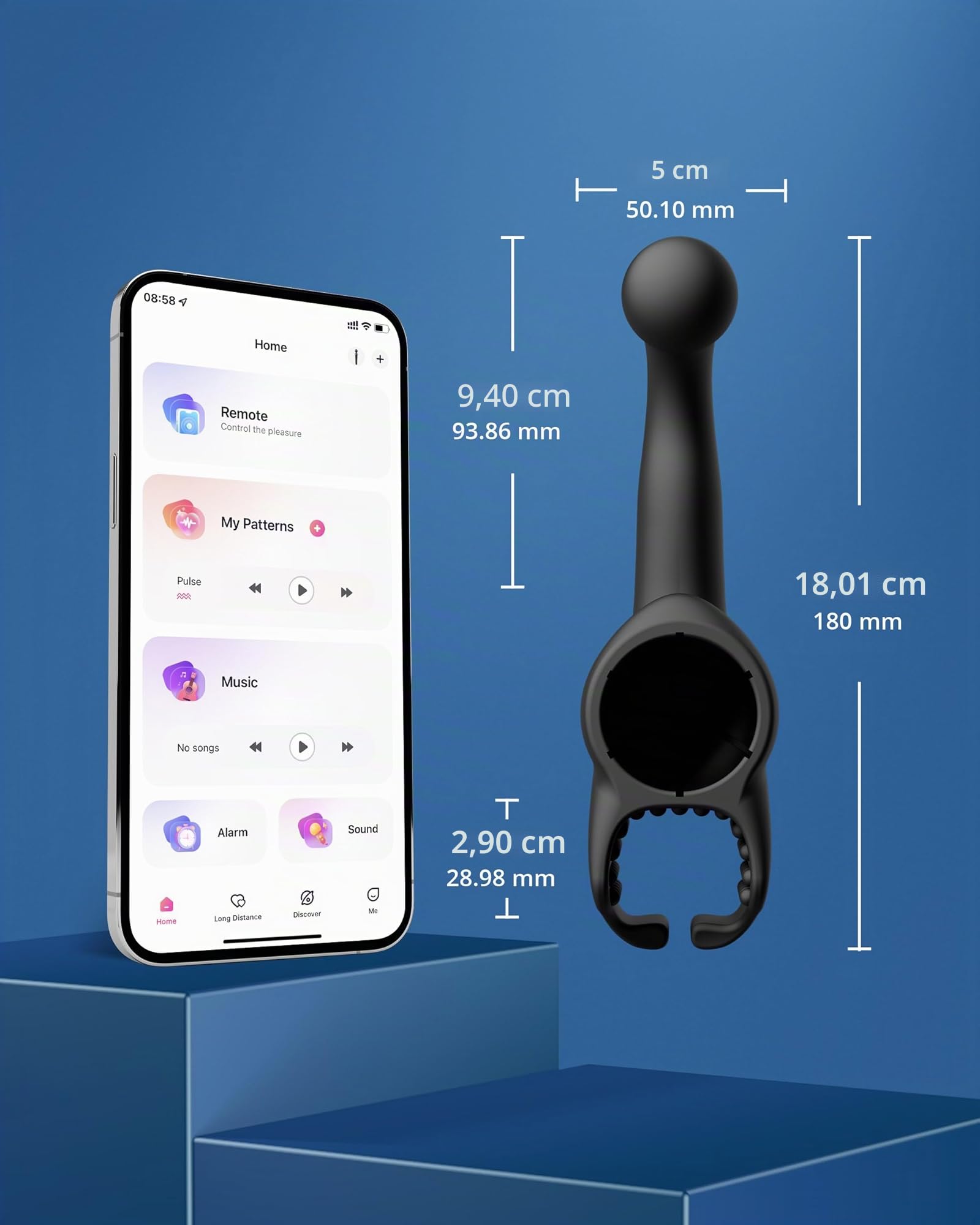 LOVENSE Domi 2 Accessoire Masseur Prostate Homme Compatible Domi 2 | Massage prostatique ciblé, silicone doux, facile à nettoyer, installation rapide