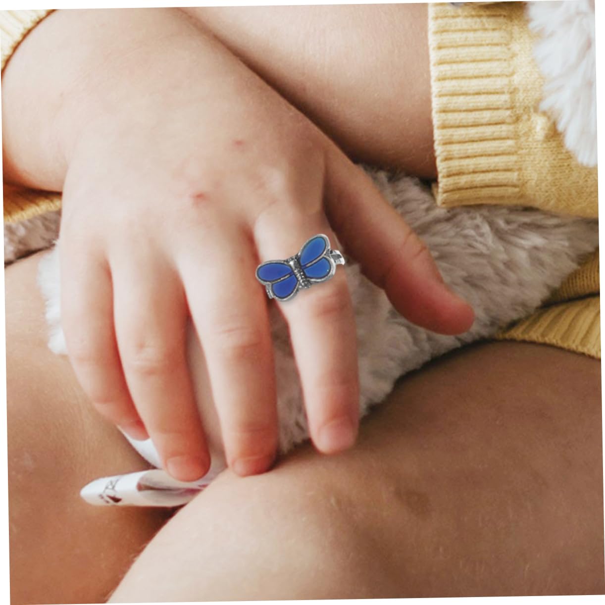Czujnik biżuterii dziecięcej Emotion Dragonfly Youth Rings Obrotowy pierścień kontroli nastroju Epoksyd