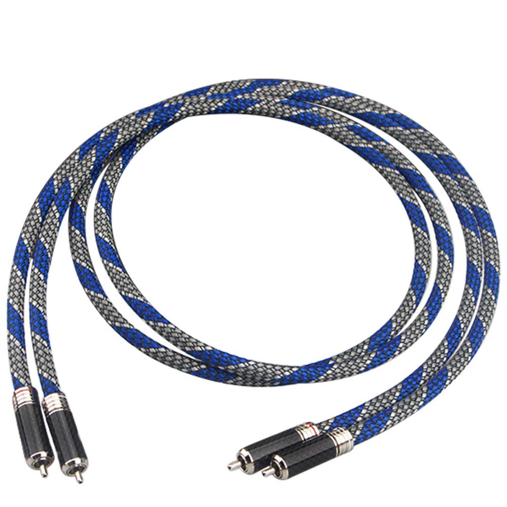 Coppia HiFi Audio RCA Cavo In Fibra di Carbonio RCA Altoparlante Amplificatore Cavo (1,5 m)