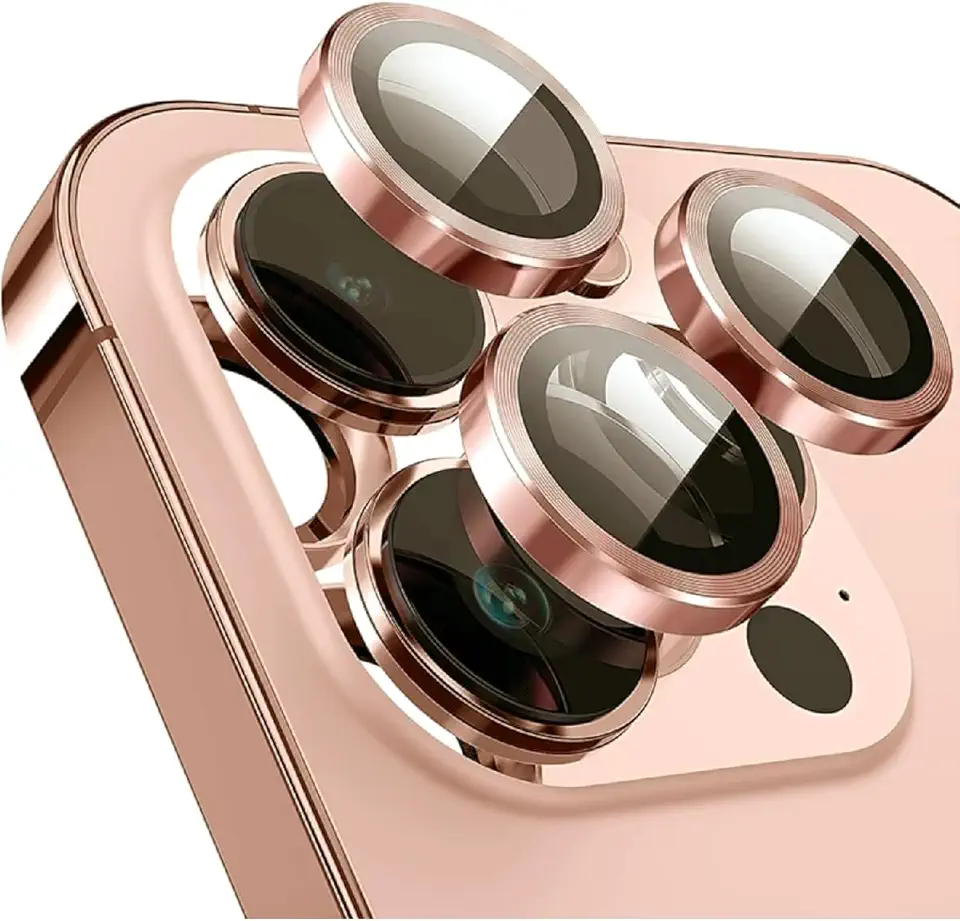 Kit Película Lente De Câmera Compatível Com iphone 11 12 13 14 15 16 Pro Max Liso Rose iphone 13