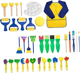 Milisten 1 Juego Herramienta De Bricolaje para Cepillo para Manualidades para Pintura De Esponja Arte Pincel De Esponja De Espuma Pequeños Equipo De Madera Amarillo