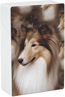 Shelties Dog Waterproof Cigarette Case, Smoking Boxes | Reusable Smoking Plastic Box for Women Men, Drop Proof Cigarette Cover for Gift, Fashion Cigarette Box for Business