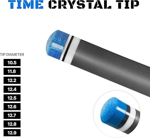 Miniatura 5 de RHINO - Taco de billar de fibra de carbono con junta Q-loc de 30" de un solo eje, punta de 11,8 mm, 12,2 mm, 12,4 mm, 12,5 mm, 12,6 mm, 12,7 mm,