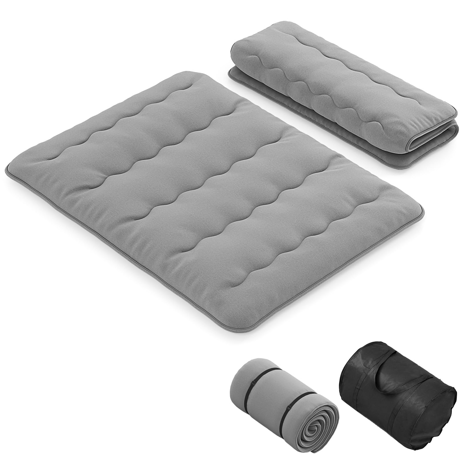 KOMFOTT Japanese Floor Mattress, 4 Inch Roll up Futon Mattress with Washable Cover & Storage Bag, Portable Camping Mattress, Foldable Mattress Tatami