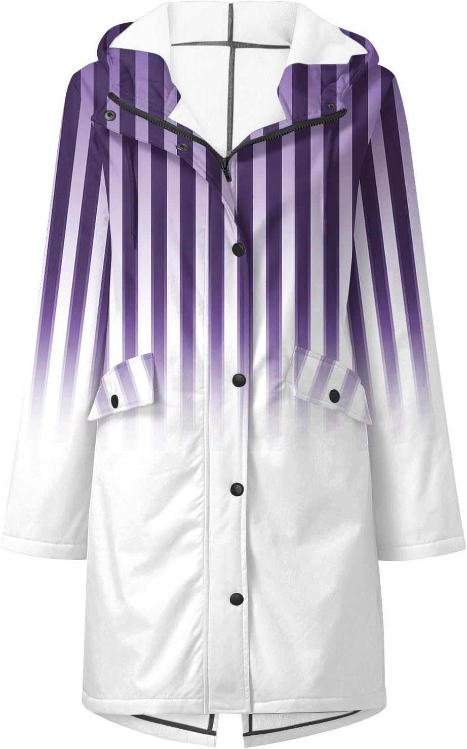 Women Rain Jackets Waterproof with Hood Lined Fleece Zip Up Mid Length Raincoats Hiking Travel Winter Rain Coats 2024