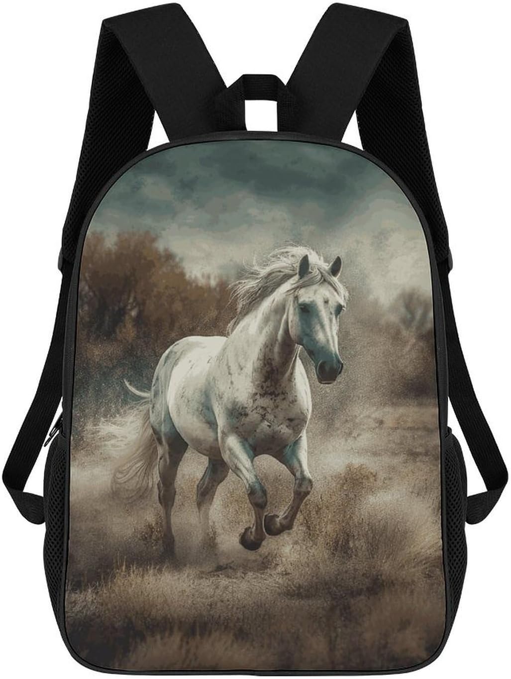 Horse Running in Field Laptop Backpack 17 Inch Large Capacity Backpack