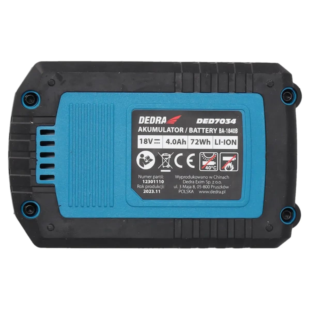 DEDRA Batería LI-ION, 18 V 4Ah DED7034