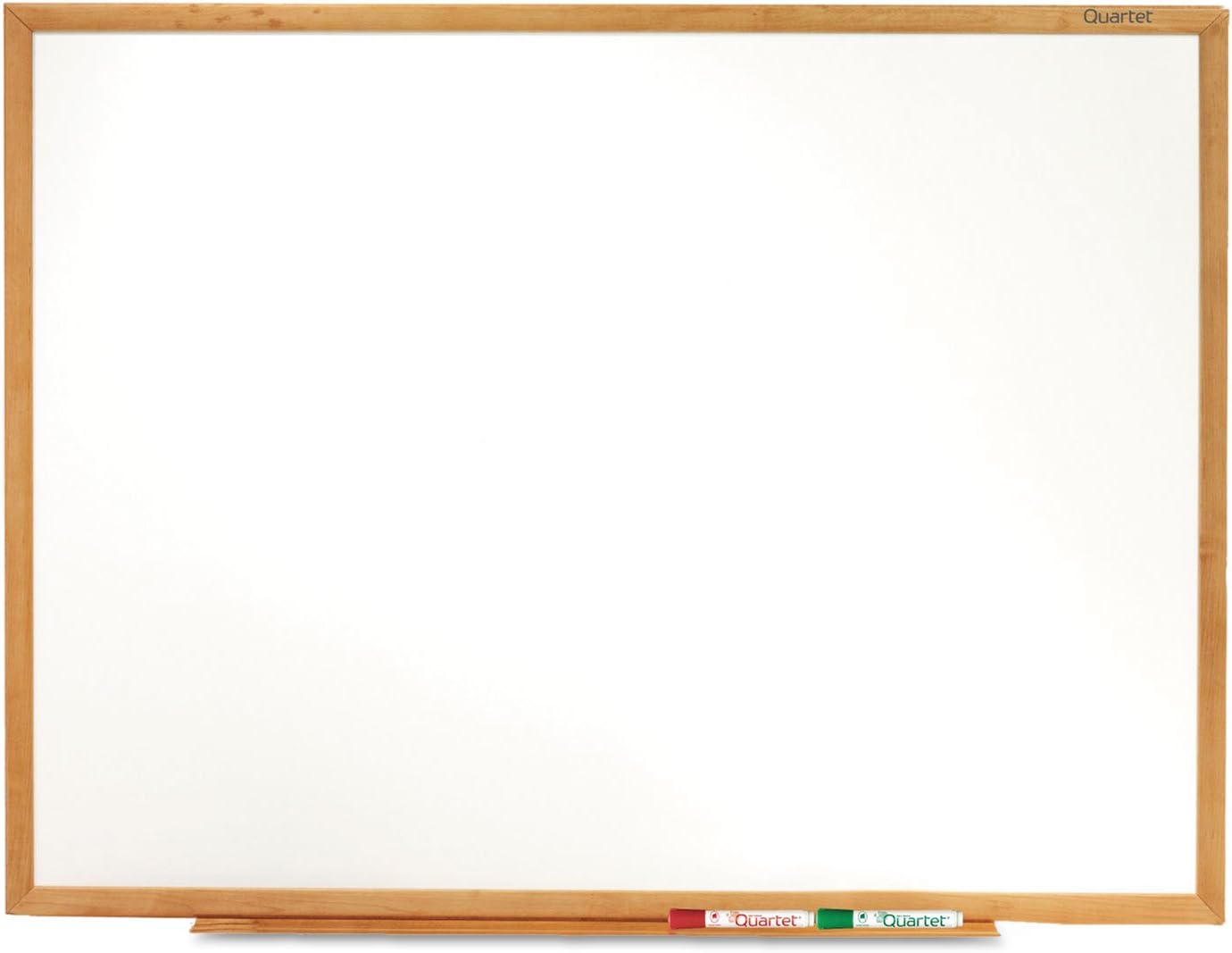 Quartet Whiteboard, Non-Magnetic Dry Erase White Board, 3' x 2', Total Erase, Oak Frame (S573) Oak 24"W x 36"H