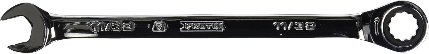 Stanley Proto Industrial JSCR11T Full Polish 12 Point Ratchet Wrench 11/32-Inch