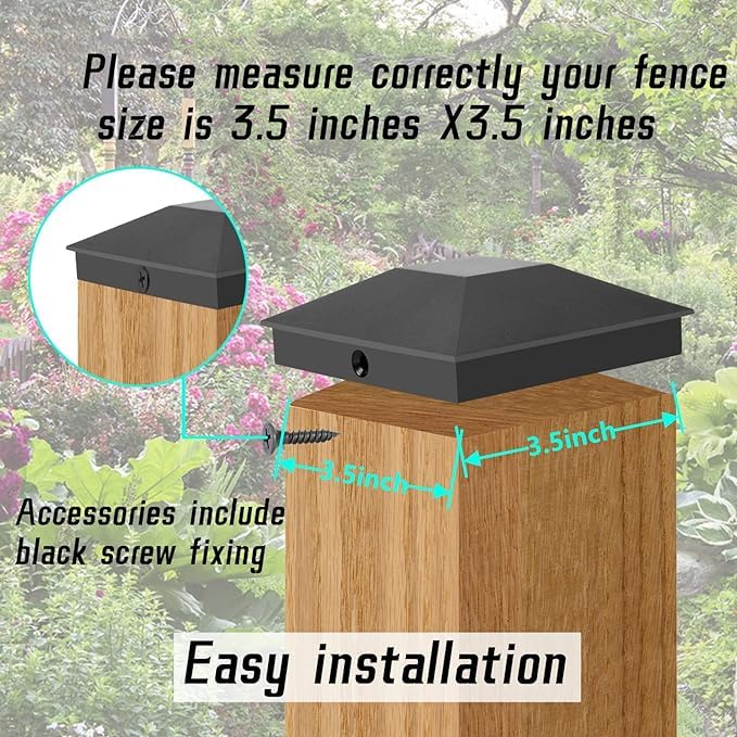 Miniatura 3 de Tapones para postes de valla de madera, 4 x 4 (3.5 x 3.5 pulgadas), plástico PP a prueba de agua, a prueba de rayos UV, evita que el poste se