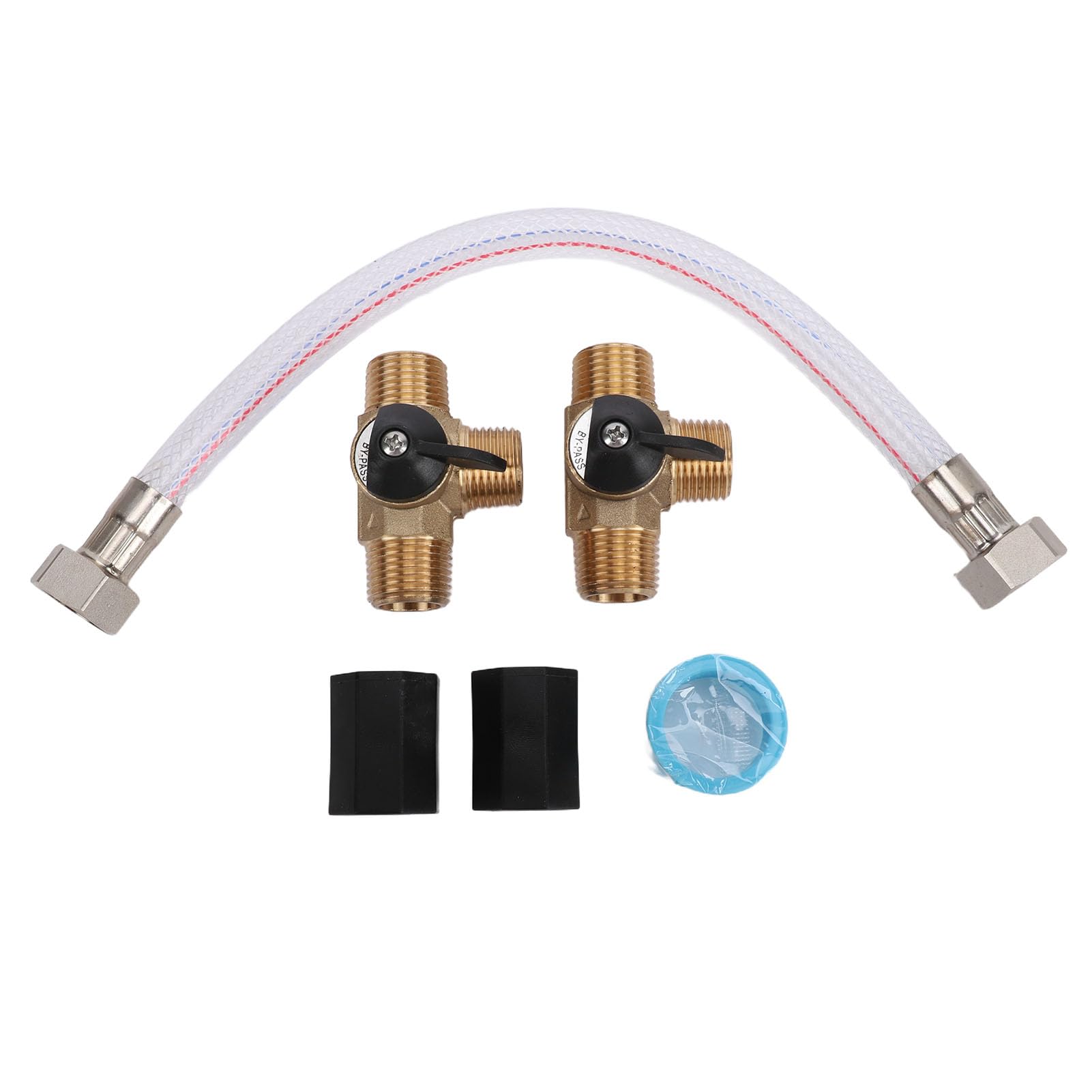 Naroote Kit Valvola Bypass per Scaldabagno 1/2 Pollice NPT Valvola Bypass a 3 Vie in Ottone per Scaldabagno con Connettore in Ottone Resistenza All'erosione per Iniezione Rapida Antigelo