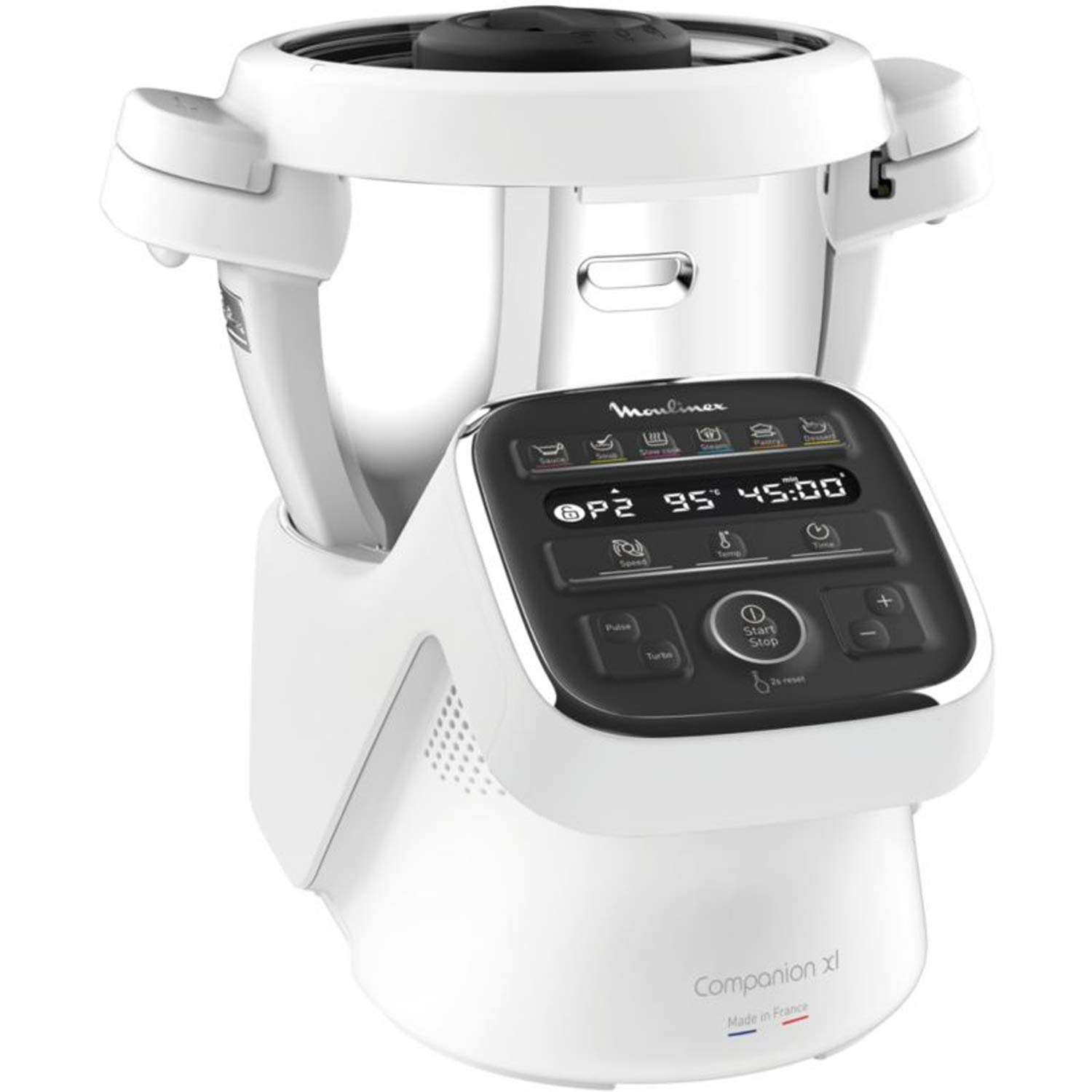 MOULINEX COMPANION XL Roboterkocher Multifunktionsschüssel 4.5L 12 Autoprogramme Suppen Gazpacho Küchenmaschine Beater Mixer Chopper Kneter Kochen Dampf 1550W HF80CB10