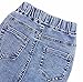 KIDSCOOL SPACE Girl Jeans,Raw Edge Ankle Hem Bowknot Decor Denim Pants,Blue,13-14 Years