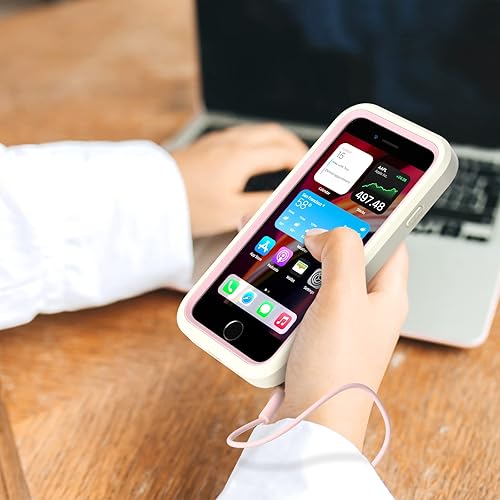 Miniatura 8 de WXR Funda para iPhone SE 20222020, iPhone 876S6, parachoques de silicona suave y parte trasera e interior de policarbonato duro transparente, funda