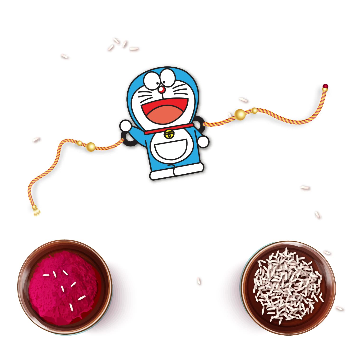 Bhai Please Doraemon Rakhi for Brother/Bhai/Bhaiya| Set of 1 pc with Roli/Kumkum- Chawal| Kids, Boys Designer, Fancy, Fun, Movie Wooden Rakhi Set| with Raksha Bandhan Greetings (B09881YKK1) Amazon Price History, Amazon Price Tracker