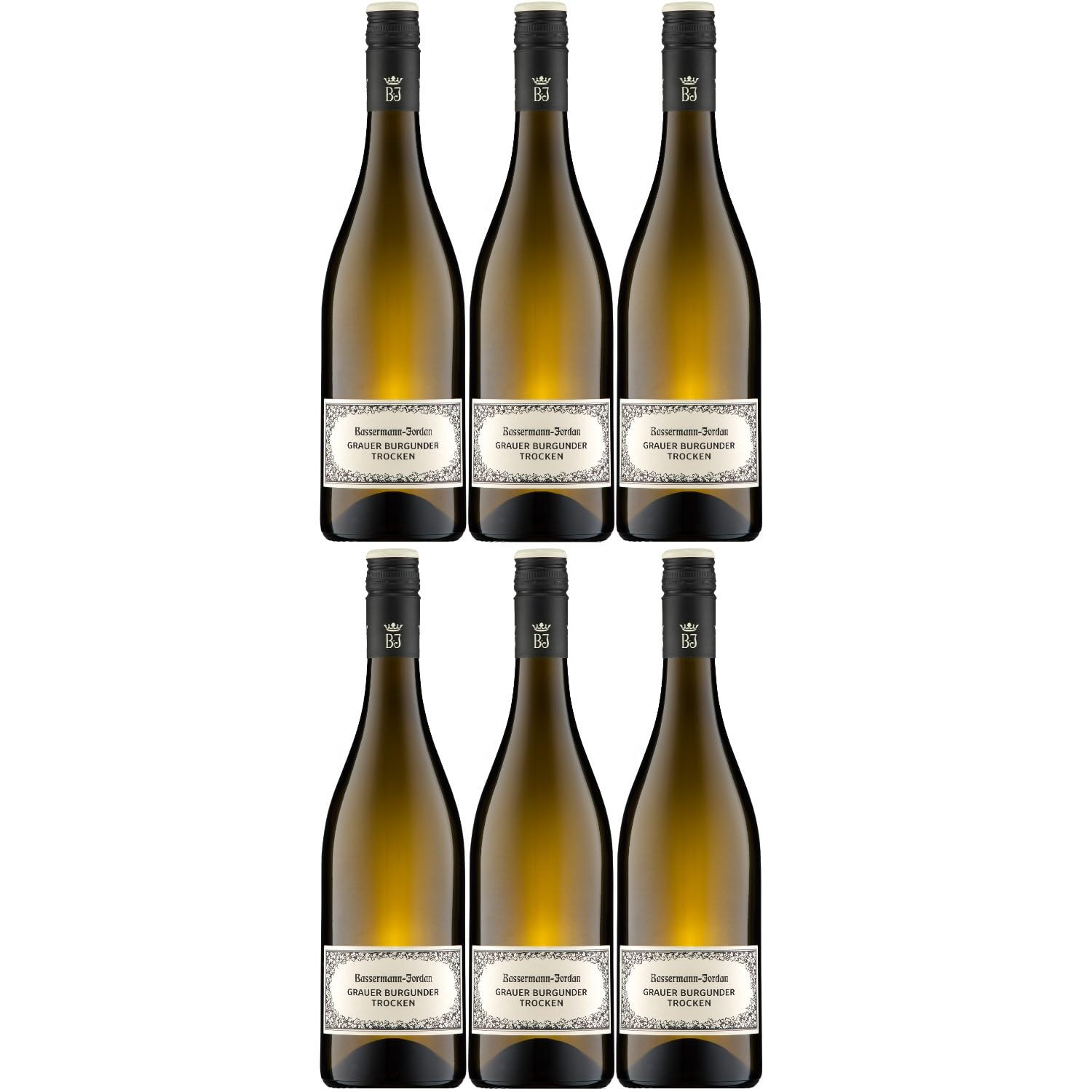 Bassermann-Jordan Grauer Burgunder Weisswein Wein Trocken Pfalz Deutschland Inkl. FeinWert E-Book (6 x 0,75l)