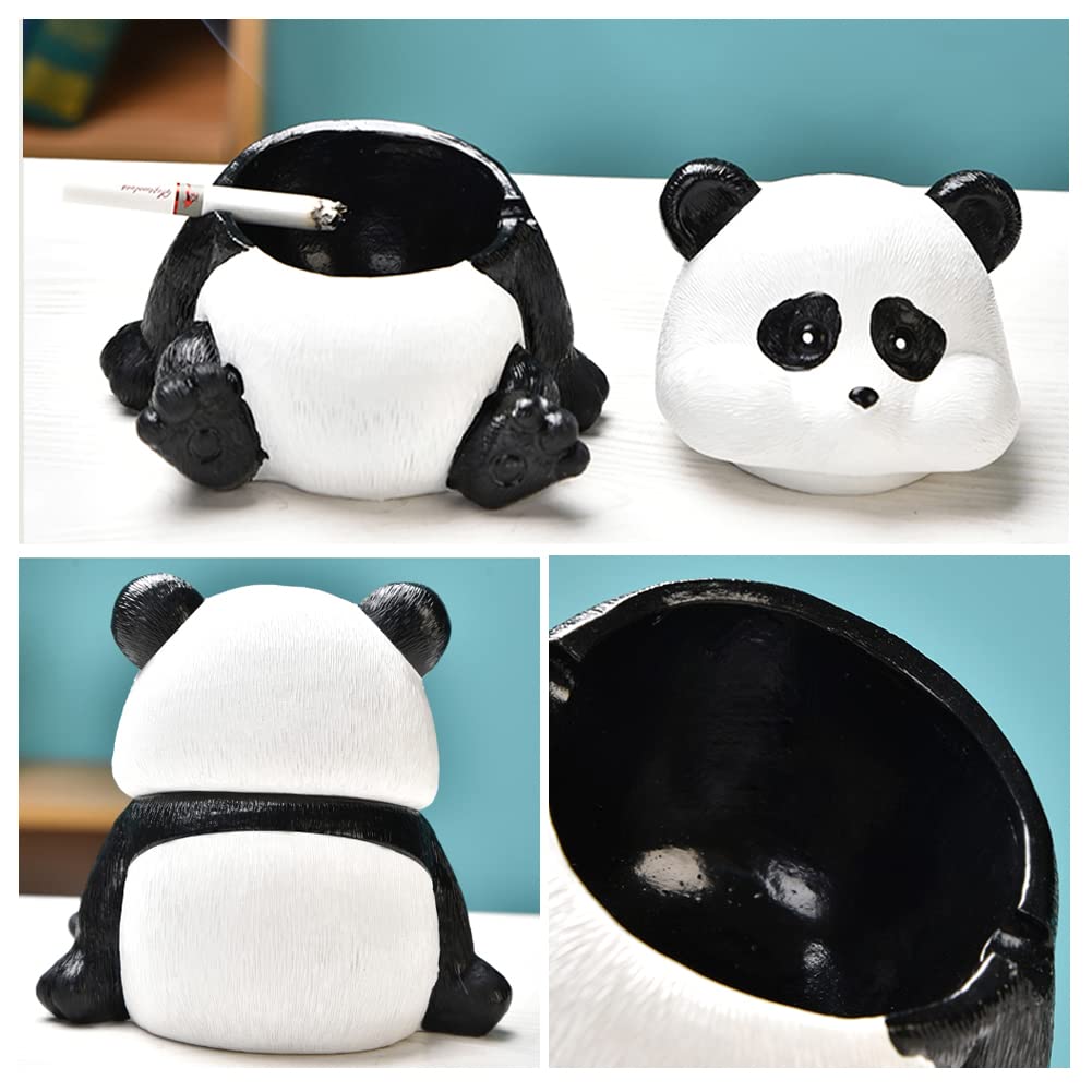 Amazon.co.jp: WAYUTO かわいいパンダがテーマの樹脂灰皿 蓋付き 装飾